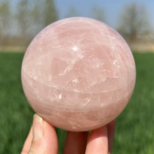 Top!! 0.57kg Natural Rose Quartz Crystal Ball Quartz Crystal Sphere Decor 73mm - Picture 8 of 20