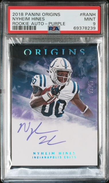 Nyheim Hines Panini Origins Rookie Autographs #RANH Purple