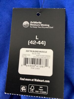 ATHLETIC WORKS DRIWORKS BLUE FIRE TRI BLEND MUSCLE Tank Sz L | eBay