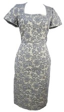 Banana Republic Women Sheath Dress Size 6 Gray Floral Brocade Lace Lined Zip NWT