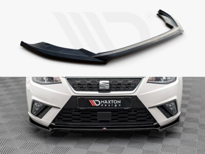 Für Seat Ibiza MK5 Maxton Design Frontdiffusor Diffusor V3 Glanz Schwarz ABS
