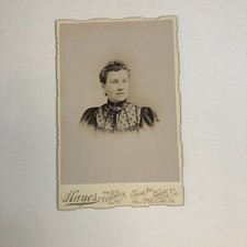 Vtg Cabinet Photo Pretty Lady Short Hair Dressed For Studio Portrait