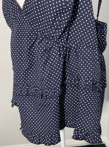 City Chic Navy Blue & White Polka Dot Tiered Ruffle Tie Sleeve Cami Plus Size L - Picture 4 of 8
