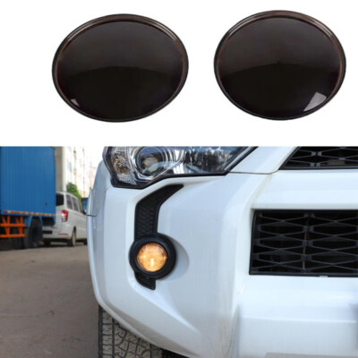 Smoked Black Front Fog Lights Lamps Cover Trim Accessories for 4Runner 2014-2023