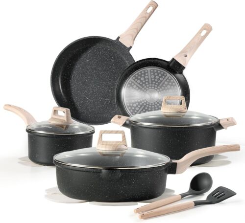 Pots and Pans Set, Non Stick Ceramic Coating Cookware, PFOS PFOA Safe & Free - Picture 7 of 12