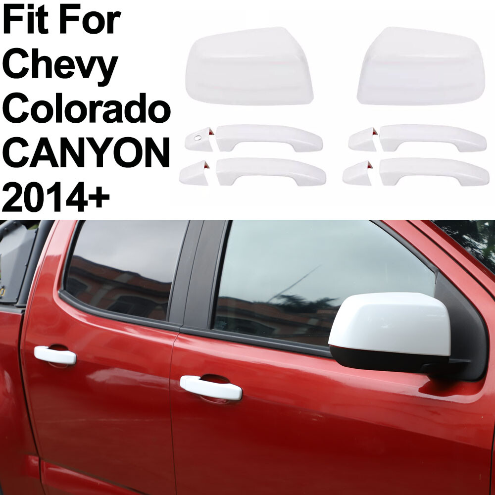 6pcs Side Mirror Door Handle Trim Cover For Chevrolet Colorado CANYON 2014+White