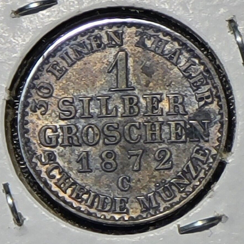 1872 C Germany Prussia 1 Silber Groschen AL79
