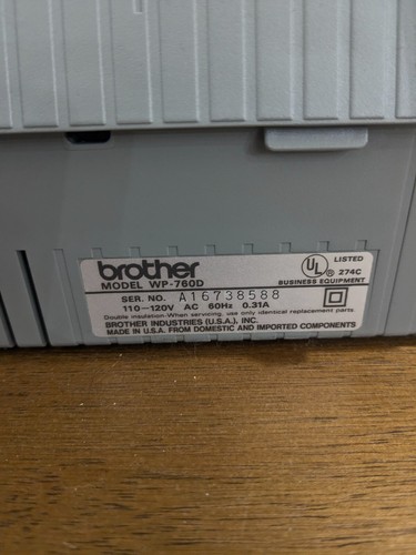 Vintage Brother WP-760D Word Processor Electronic Typewriter Grammar Check PARTS - Picture 8 of 13