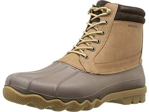 Sperry STS14140 Men s Brewster Dark Tan Waterproof Duck Boot eBay