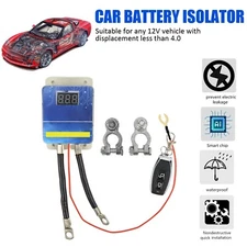 Wireless Remote Car Battery Disconnect Cut Off Isolator Master Switch Voltmeter