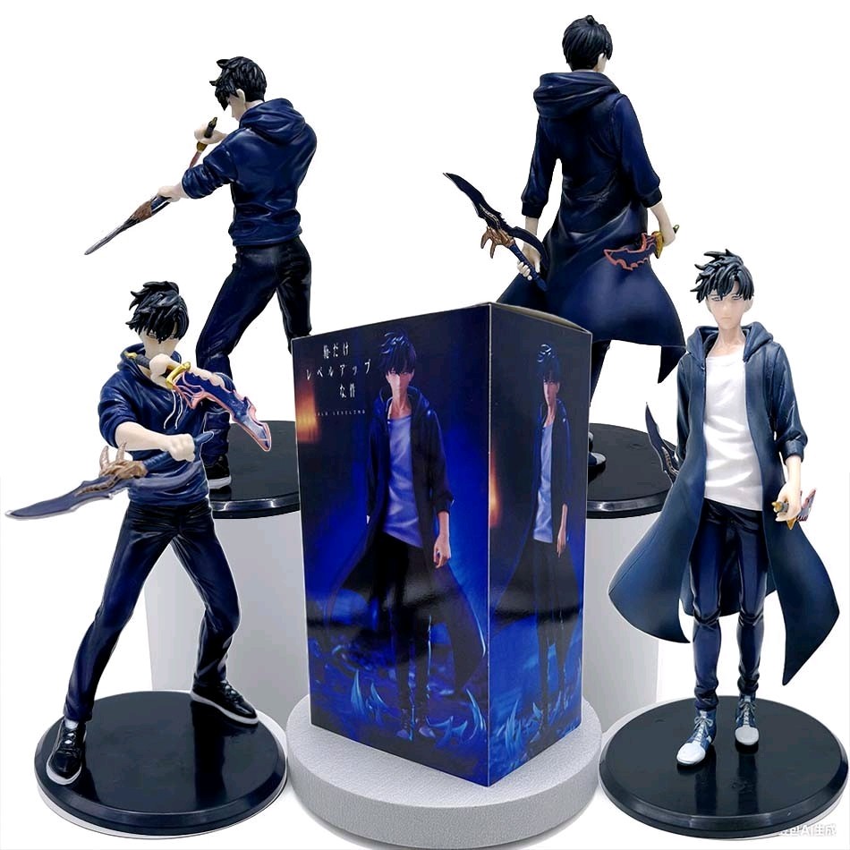 Figurines Solo Leveling Sung Jin-Woo statuettes lot de 2 pour décoration de bureau manga