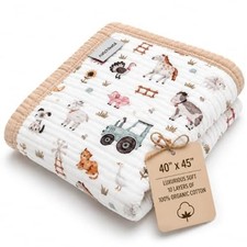 Organic Cotton 10-Layer Muslin Baby Toddler Blanket Farm Cottage All Season