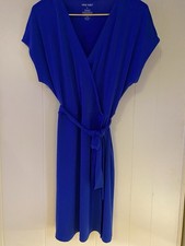 Nine West Gaga Royal Blue Dolman Sleeve Wrap Dress Size L