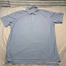 Peter Millar Polo Shirt Mens XL Blue Summer Comfort Golf Performance Print