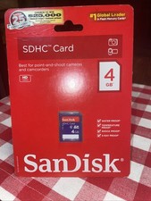 New Sandisk SDHC Secure Digital High Capacity Card 4GB Class 4 Camera Camcorder