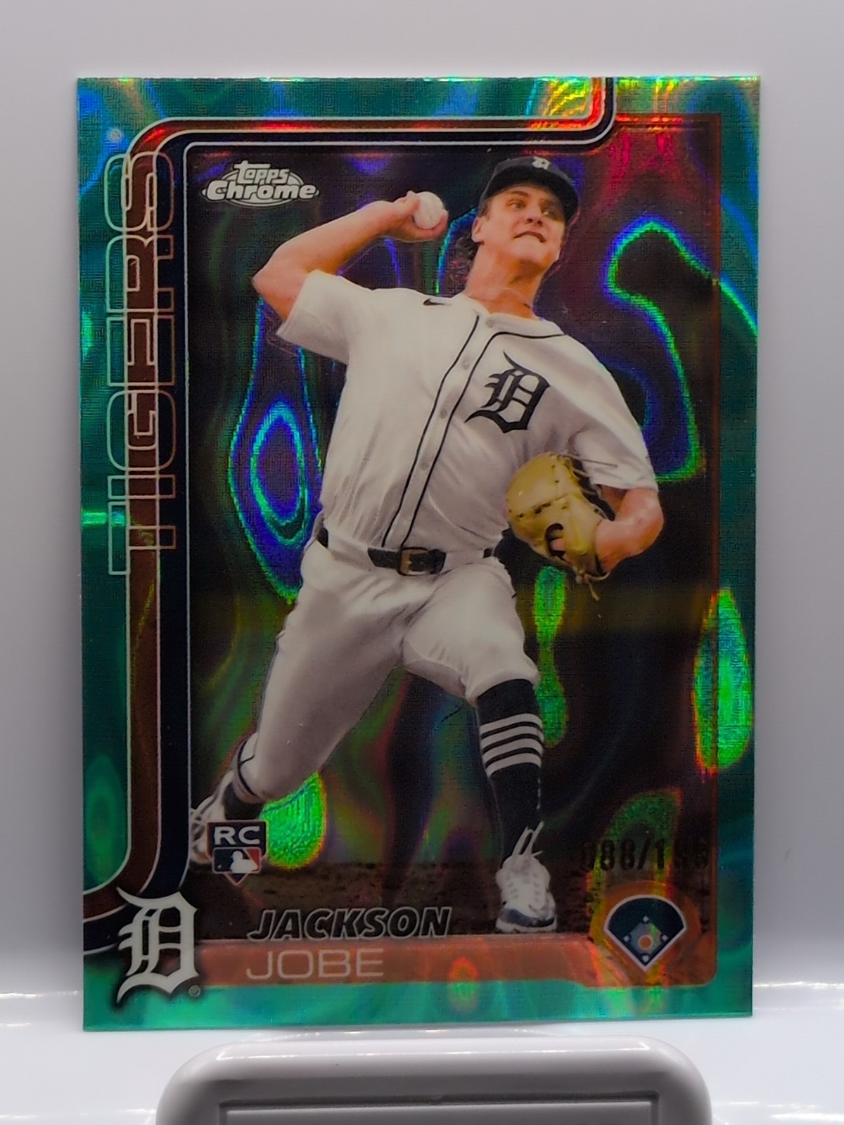 2025 Topps Chrome - Jackson Jobe #249 Aqua Lava Refractor Rookie /199 (RC)