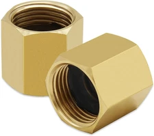 2PCS Solid Brass Garden Hose Connector 3/4" GHT Female to Female Hose Adapter.