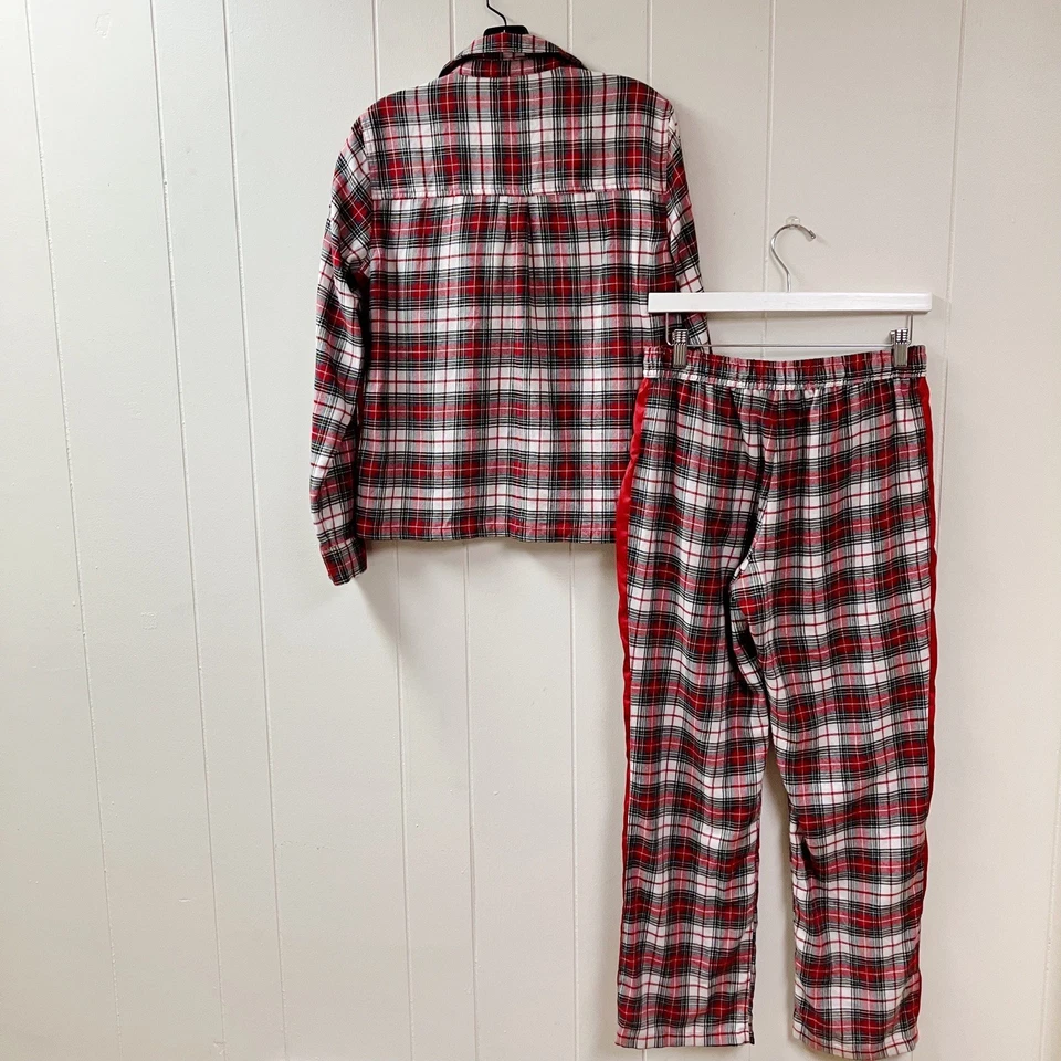 Y2K ABERCROMBIE & FITCH Franela a Cuadros Mujer PJ Conjunto de Ropa de Dormir PEQUEÑO Acogedor Preppy Foto 2 de 4