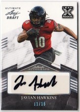 2021 Leaf Ultimate Draft Future Stars Auto Platinum /15 #BA-JH1 Javian Hawkins