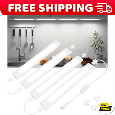 under Cabinet Lighting Plug In, 4 Pcs 14 Inch Linkable Ultra Bright LED Light Ba