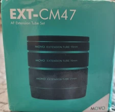 Movo MT-CM47 3-Piece AF Extension Tube Set 10mm 16mm 21mm for Canon EOS M