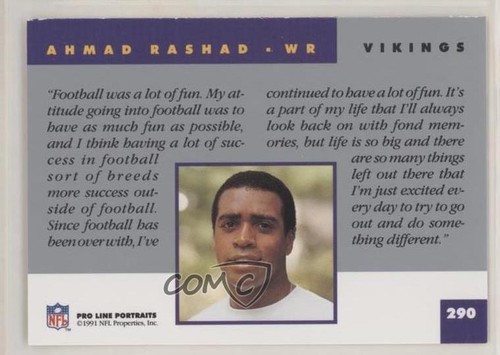 1991 Pro Line Portraits Ahmad Rashad #290 0w8 | eBay