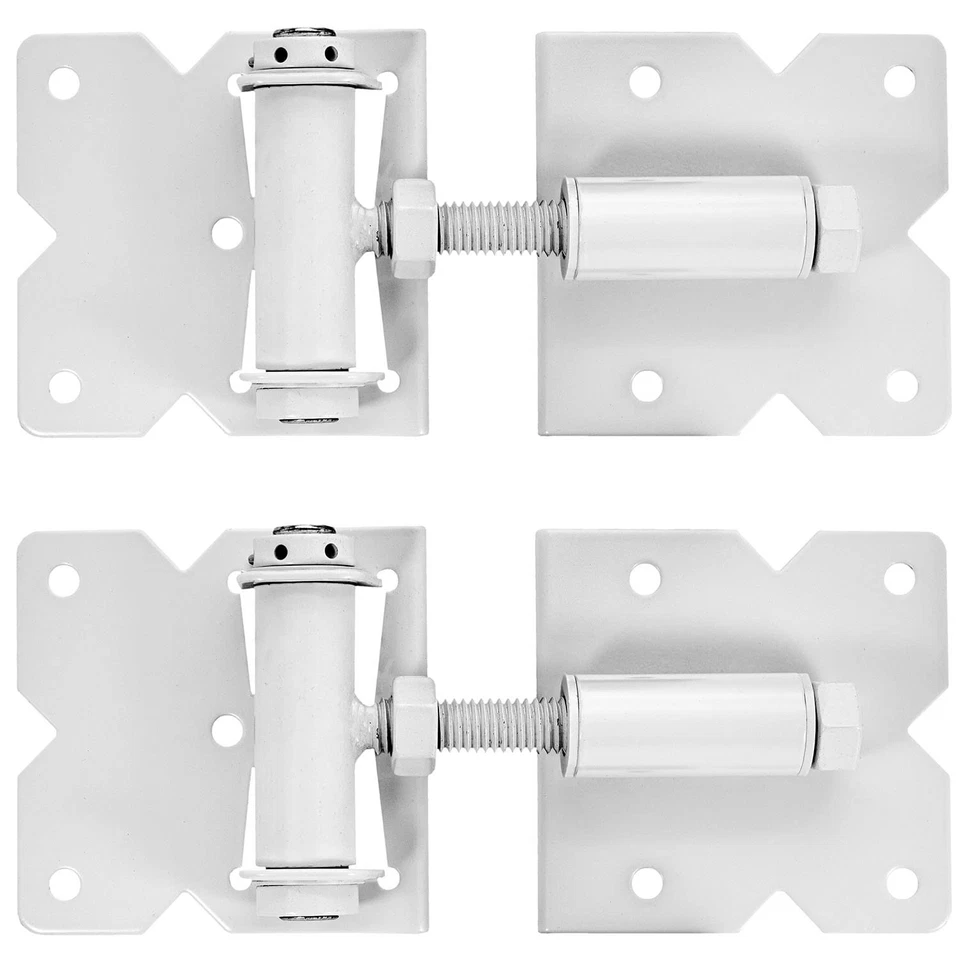 Bisagras de puerta de vinilo de cierre automático - blancas - para cercas de vinilo, PVC y plástico:... Foto 4 de 4