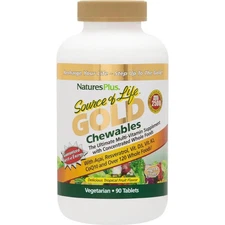 Natures Plus Source of Life Gold 90 Chewable Veg Tropical Fruit Flavor Nature's 