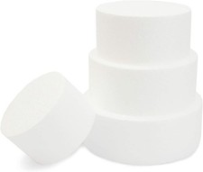 4 Tier Round Foam Cake Dummy Set, 5" 6" 7" 8" Fake Wedding Cake Dummies for D...