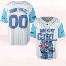 Personalized Stitch Birthday Girl Lilo & Stitch Fan Gift Baseball Jersey Shirt