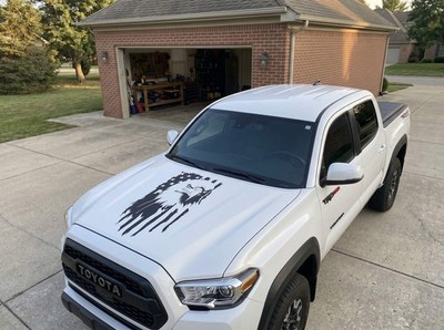 Patriotic Eagle American Flag Hood Decal Distressed Vinyl Sticker for Trucks SUV