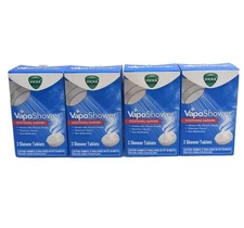 Vicks VapoShower Soothing Vapors Tablets 12 Total Tabs (4-PACKS OF 3) SEALED!