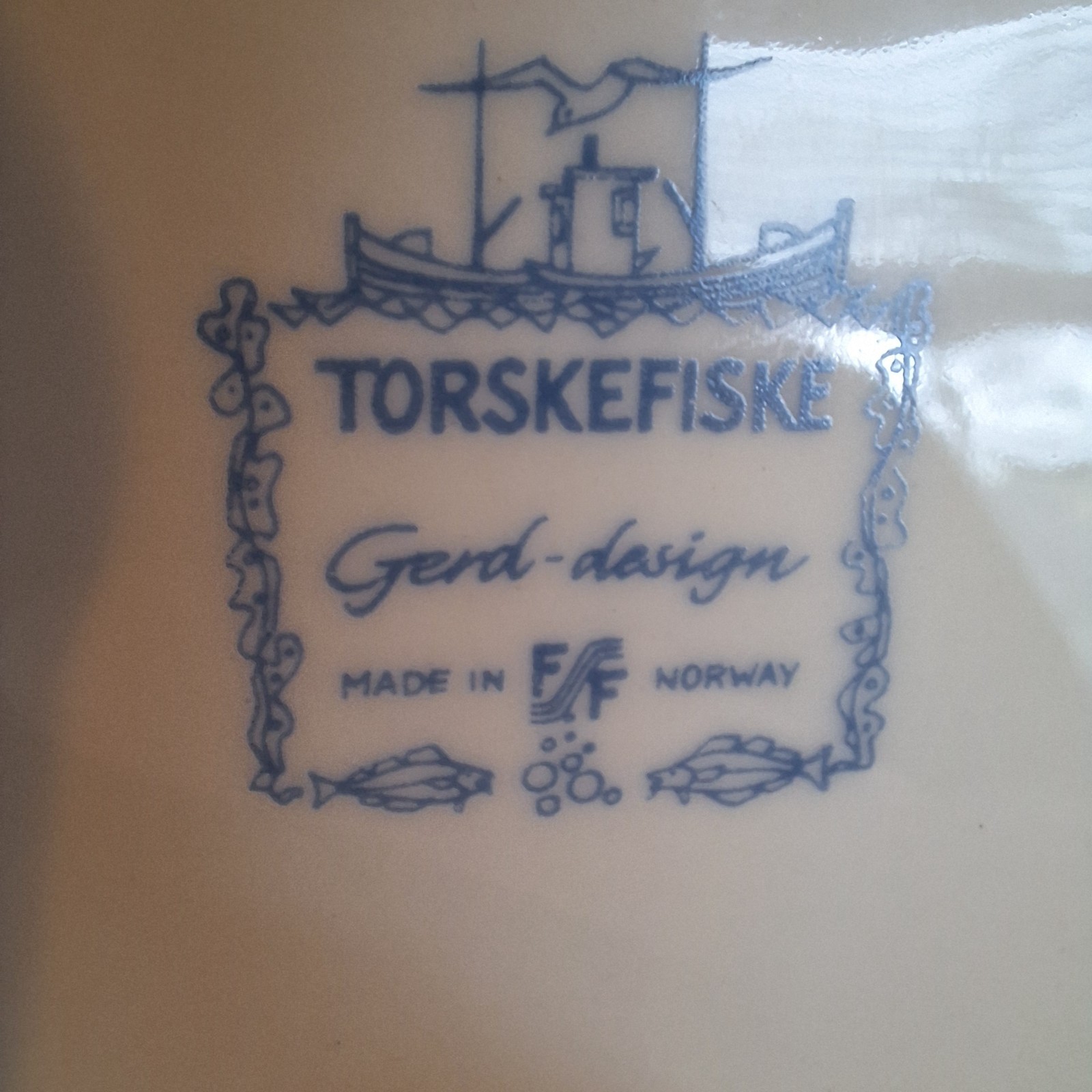 Vintage Norwegian Figgjo Flint Torskefisk Wall Plaque Woman Cooking Kitchen