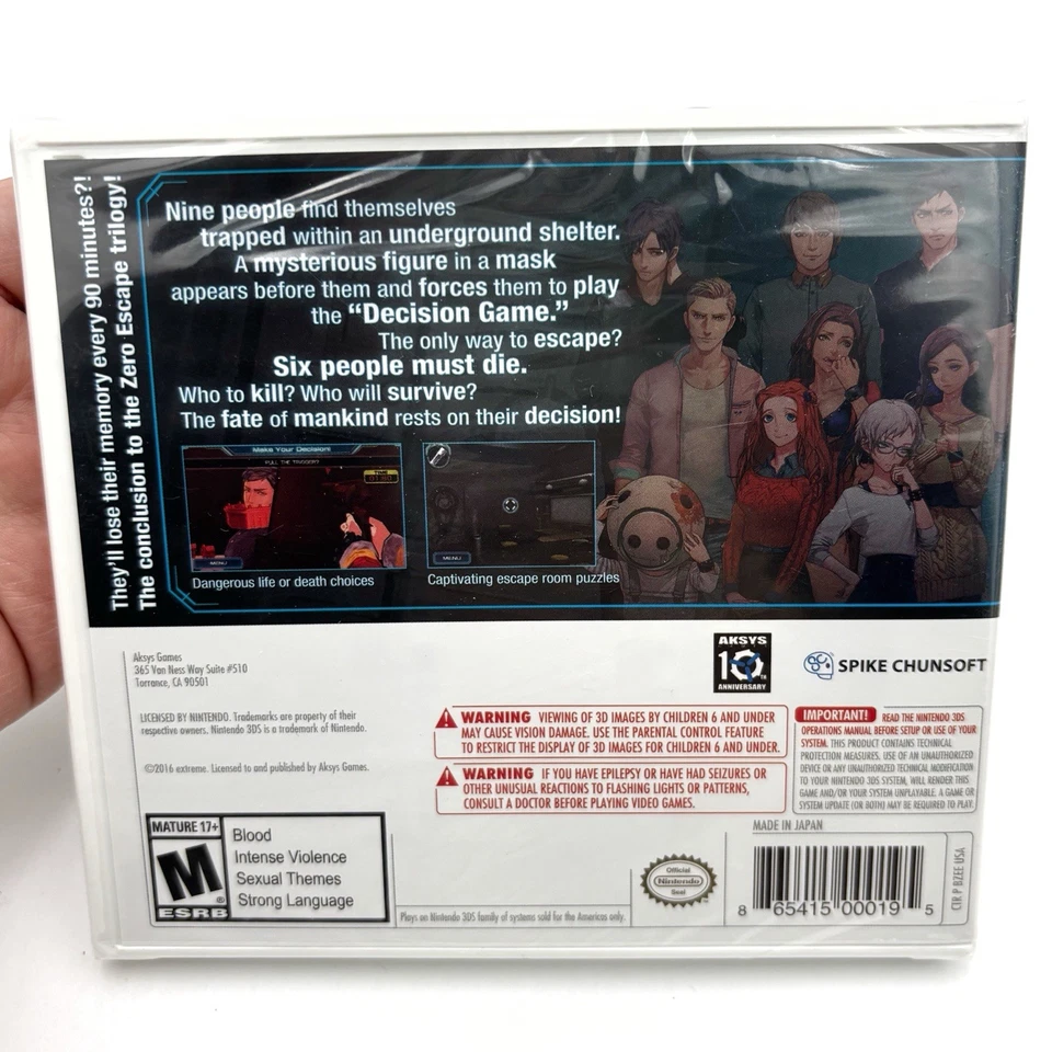 Zero Time Dilemma (Nintendo 3DS, 2016) - Brand New Factory Sealed - Image 3 of 4