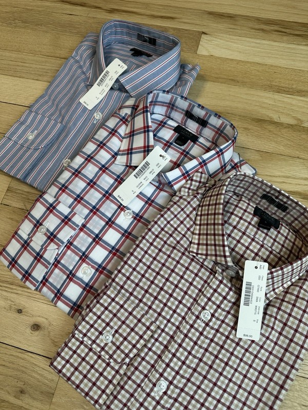 Lot of 3: NWT J. Crew Ludlow Slim Dress Shirts Small S $300+ 120’s 2-Ply NEW