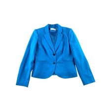 Calvin Klein Women's Blue Notch Lapel Two Button Blazer Size 10