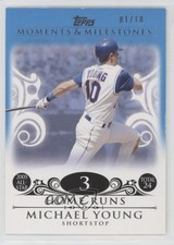 2008 Moments & Milestones Blue 1/10 Michael Young (2005 All-Star 24 HRs) #83 0c3