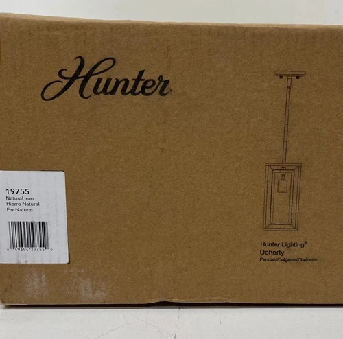 Hunter Doherty 1-Light Natural Iron Mini Pendant 19755 New - Picture 2 of 2