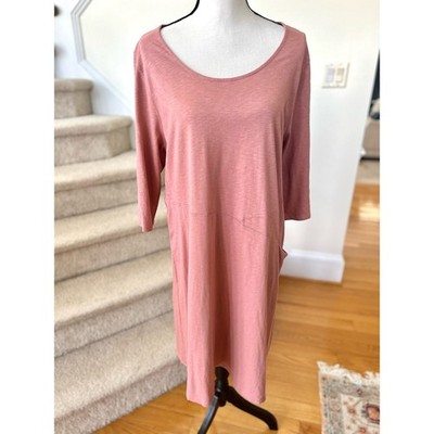 J.Jill Pure Jill Mauve Pink Asymmetric Pocket Flowy Loose Pink Dress Minimalist