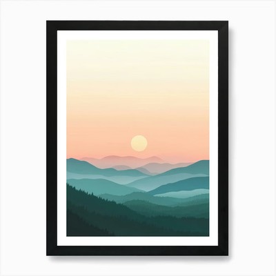 Sonnenuntergang in den Bergen 21 Kunstdruck gerahmtes Wandbild Poster Leinwanddruck Bild