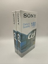 2x Sony CD, 180 Minute 3 Hour, Blank VHS Video Cassette Tapes