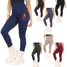 Ladies High Waist Tummy Control Winter Warm Thermal Fleece Lined Leggings