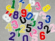 2" Number Embroidered Iron On Trucker Hat Patch, not sold as set of 10 numbers