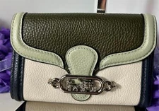 OACH Jade Medium Envelope Wallet In Colorblock Pebble Leather VGUC