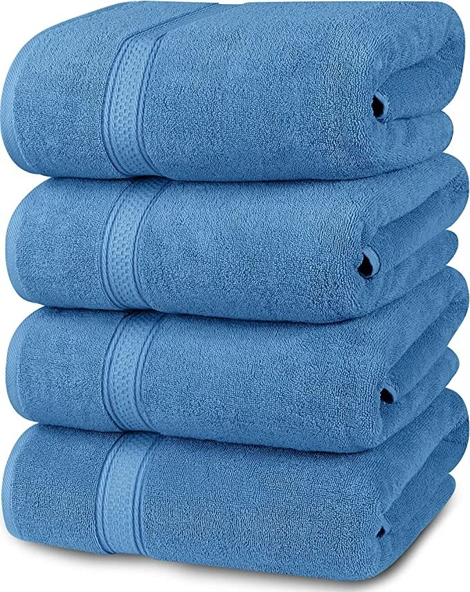 Luxury Bath Towels Pack of 4 27x54 Inches Cotton Soft 600 GSM Utopia Towels - Image 3 of 4