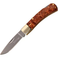 Elk Ridge Lockback Folding Knife 2.25" 3Cr13 Steel Blade Brown Resin Handle