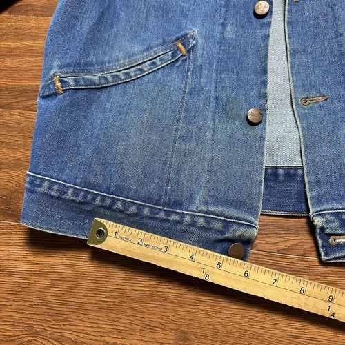 Vtg Wrangler No Fault Denim Trucker Jacket 44 L 70s Button Medium Wash Jean USA - Picture 14 of 20