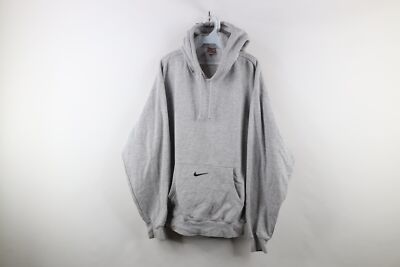 Vintage Y2K Nike Mens Large Travis Scott Center Swoosh Hoodie Sweatshirt Gray