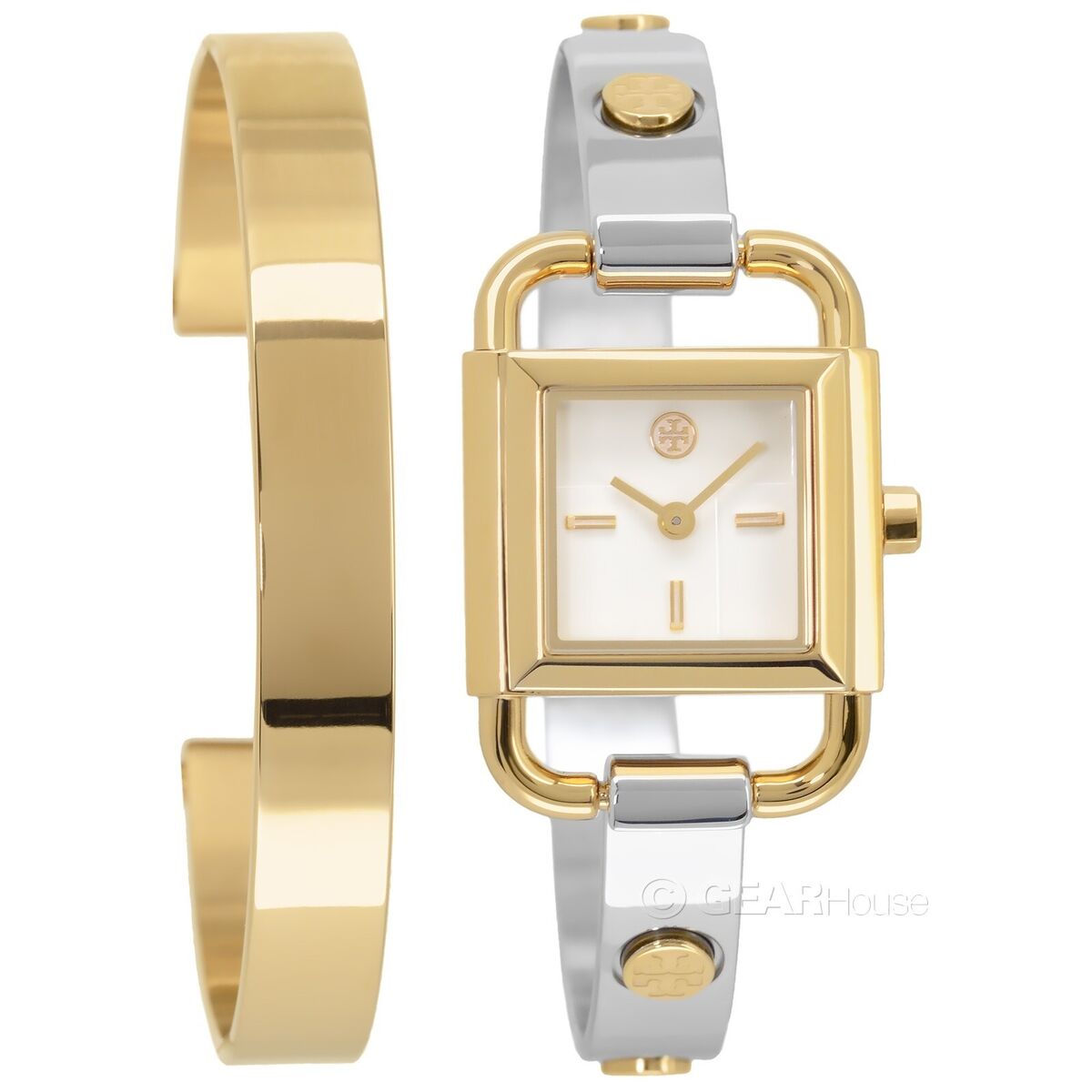 TORY BURCH Phipps Womens Watch Set Bangle Band Two Tone TORY BURCH Phipps Womens Watch Set Bangle Band Two Tone