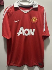 2010-2011 Nike Manchester United AON Jersey Home Large RARE Shirt MUFC